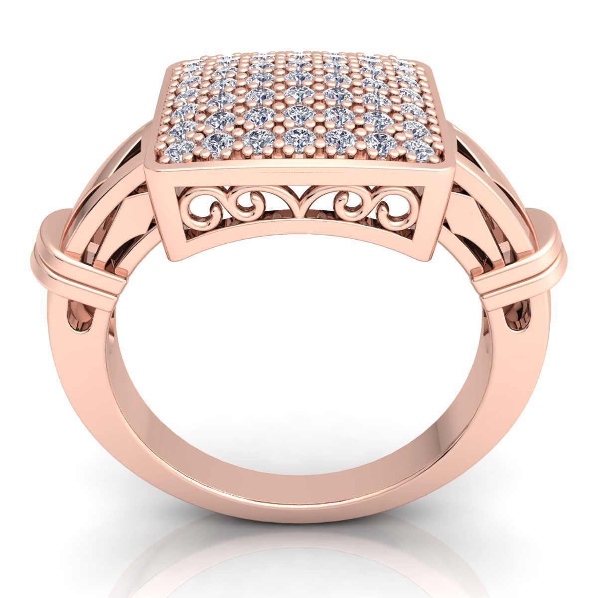 Fancy Woman Diamond Ring  3D print model_4