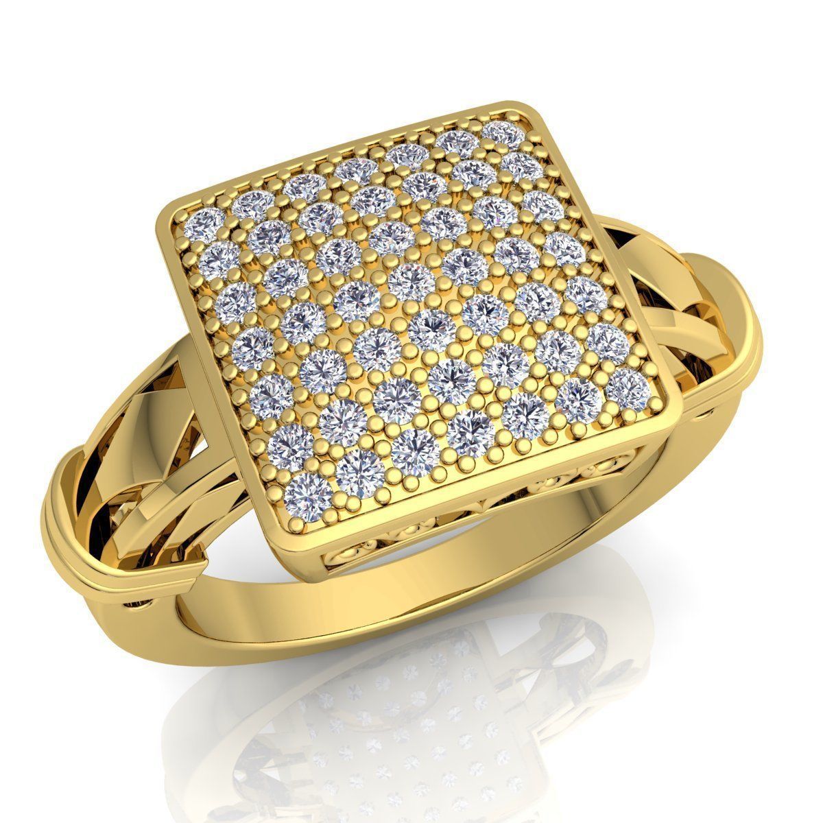 Fancy Woman Diamond Ring  3D print model_1