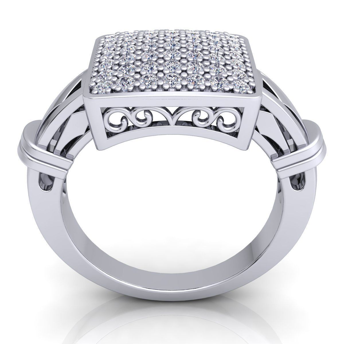 Fancy Woman Diamond Ring  3D print model_5