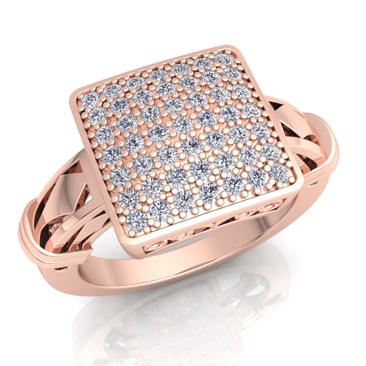 Fancy Woman Diamond Ring  3D print model_2