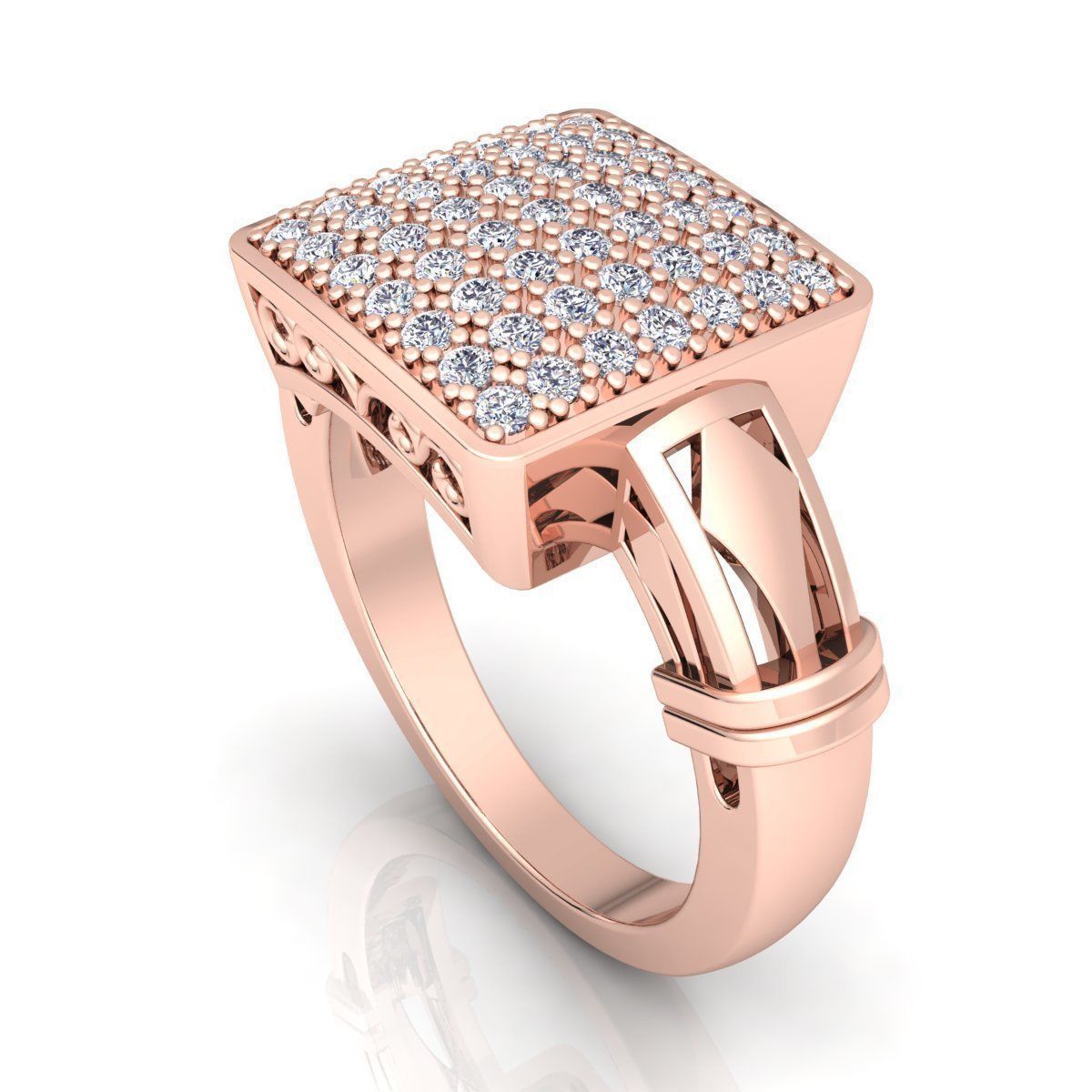 Fancy Woman Diamond Ring  3D print model_7