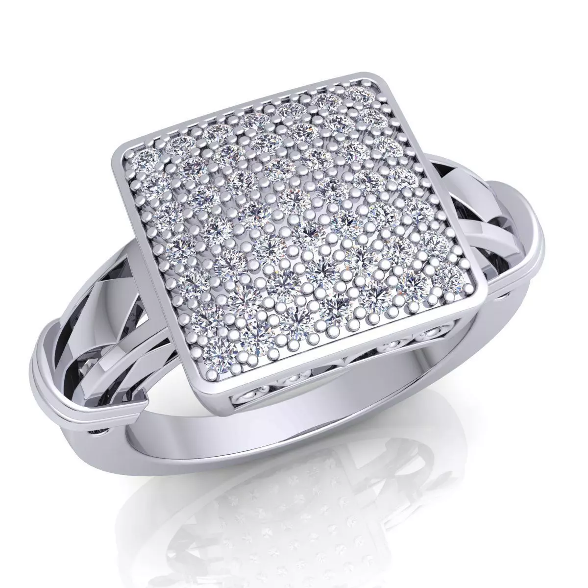 Fancy Woman Diamond Ring  3D print model_0