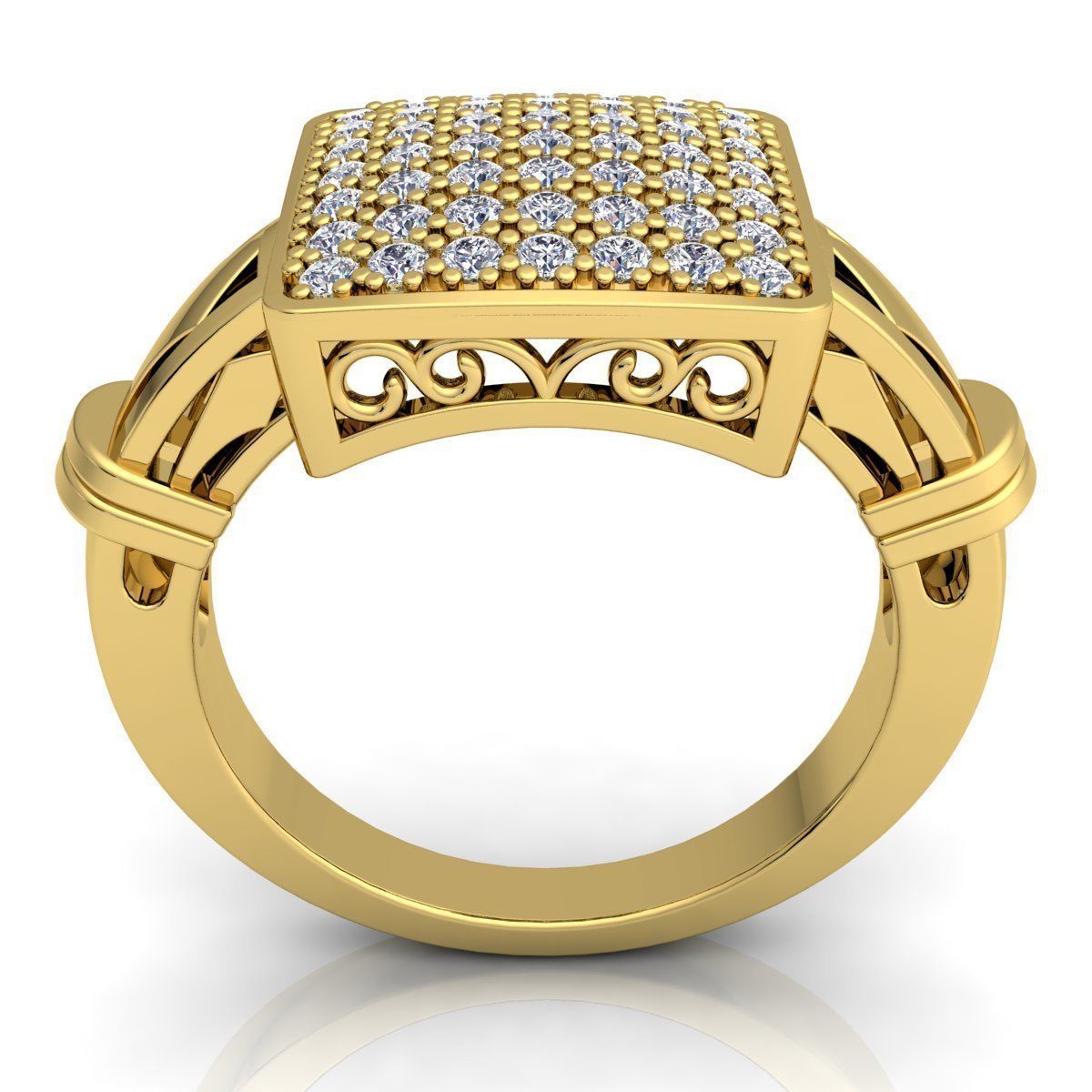 Fancy Woman Diamond Ring  3D print model_3