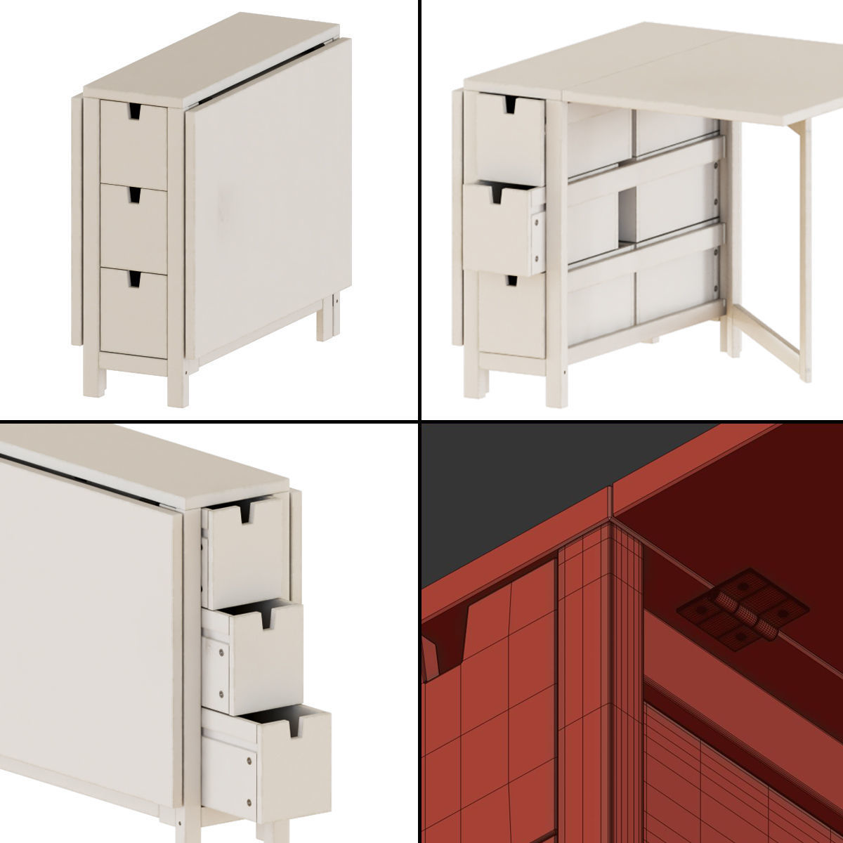 NORDEN GATELEG table and Chairs 3D model_2