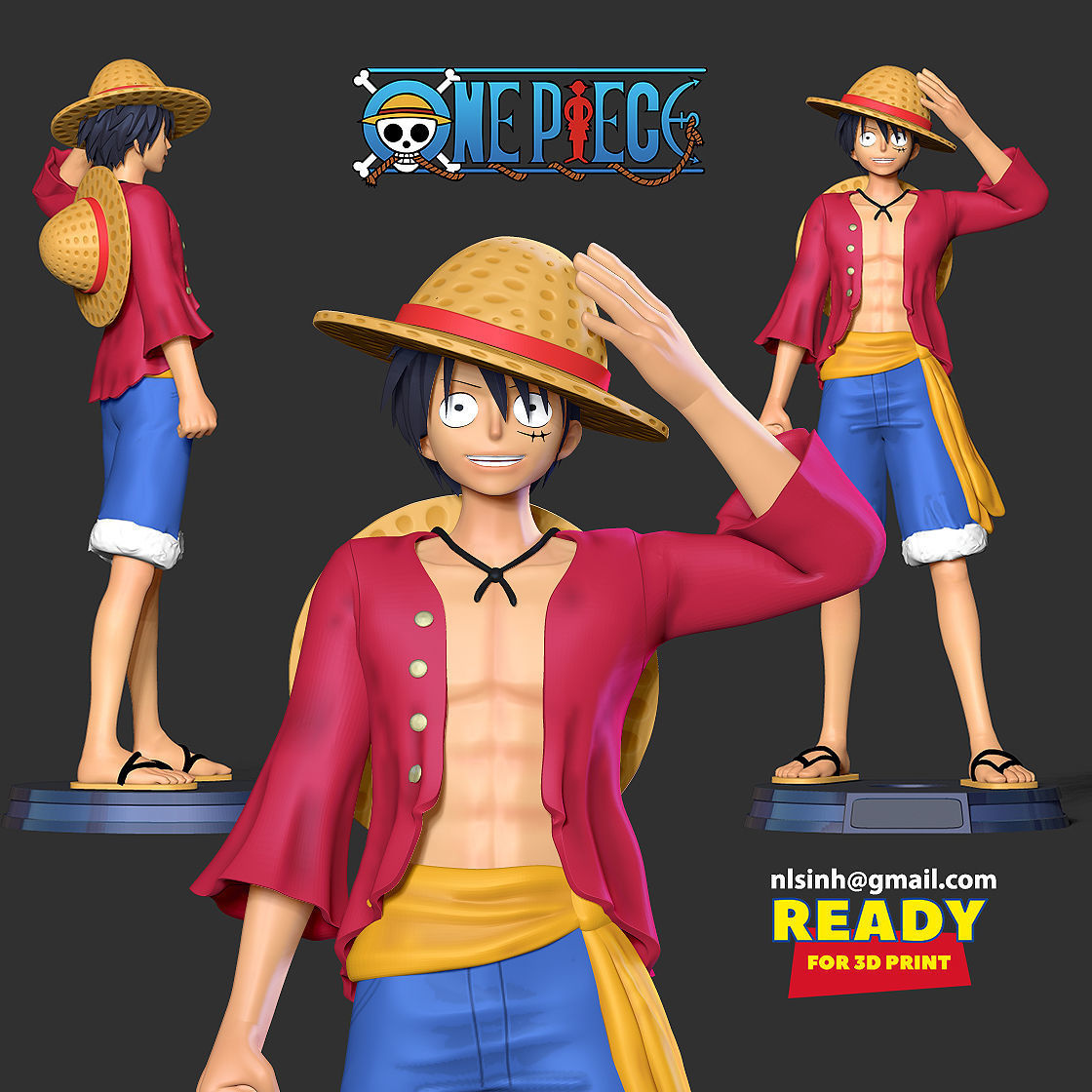 Luffy - One Piece Fan art 3D print model_1