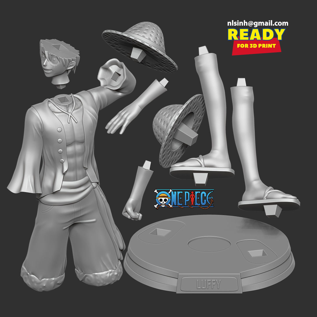 Luffy - One Piece Fan art 3D print model_2