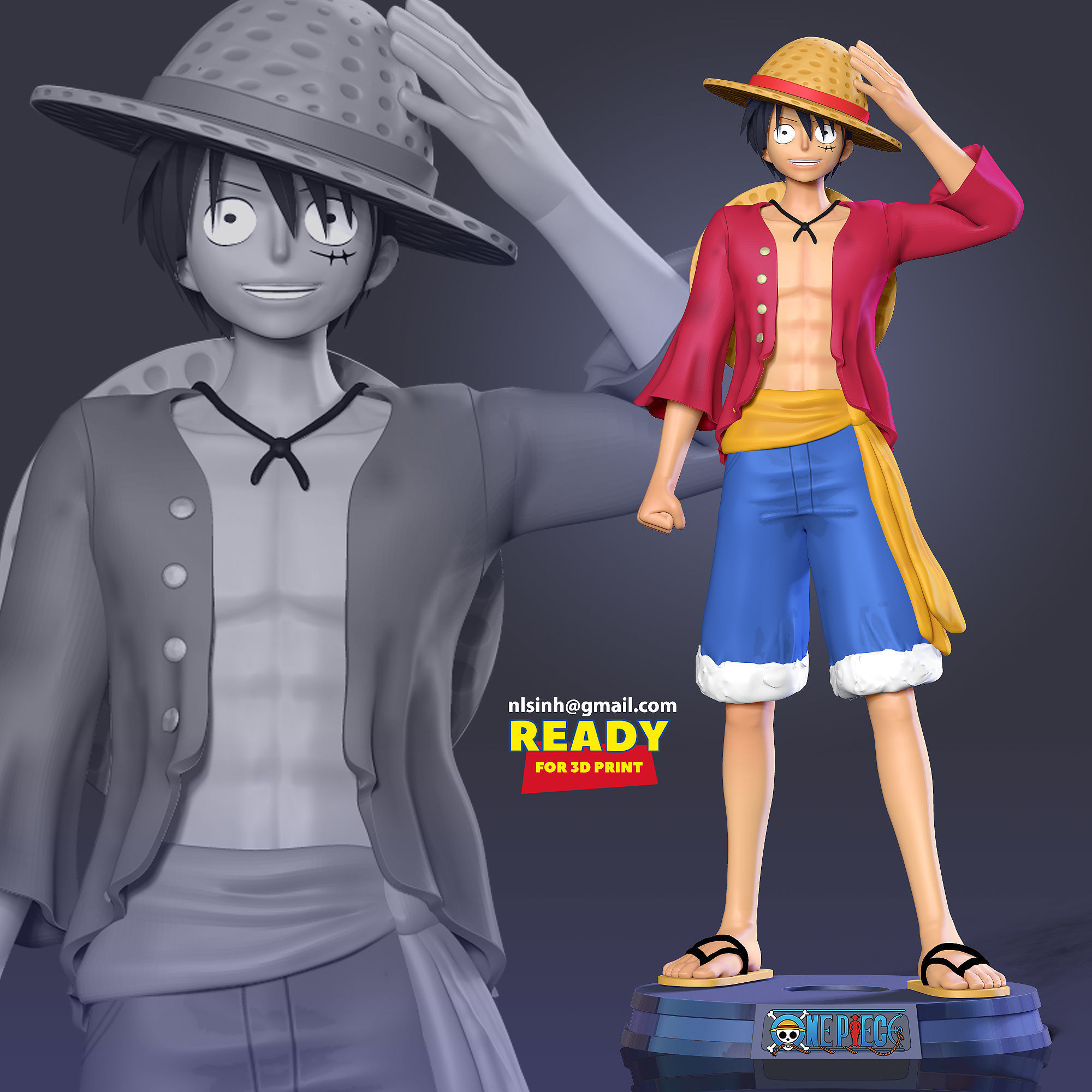 Luffy - One Piece Fan art 3D print model_6