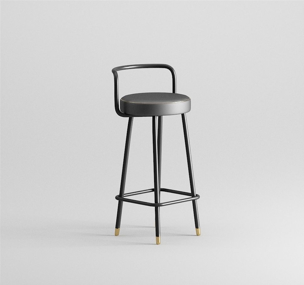 THE CONTRACT CHAIR - BLOCK-B-A BARSTOOL - 3D model_1