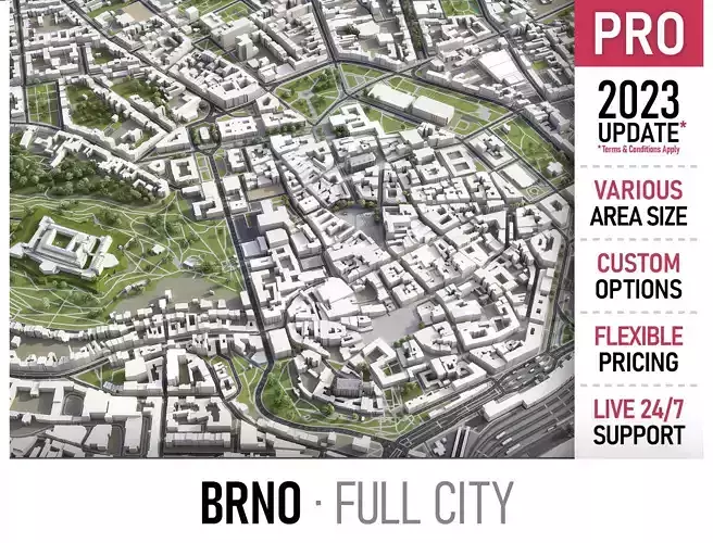 Brno - city Low-poly 3D model