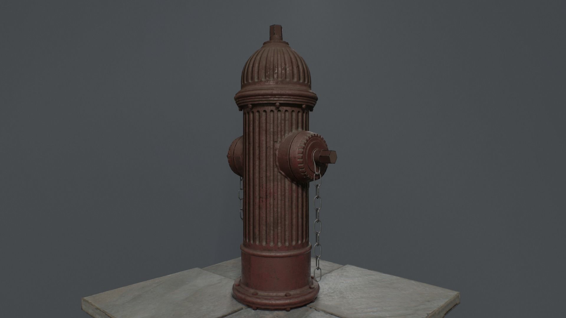 Fire Hydrant Low-poly 3D model_7