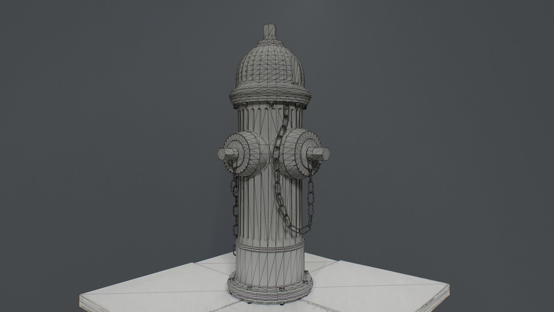 Fire Hydrant Low-poly 3D model_6