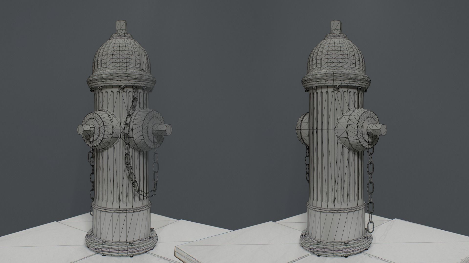 Fire Hydrant Low-poly 3D model_3