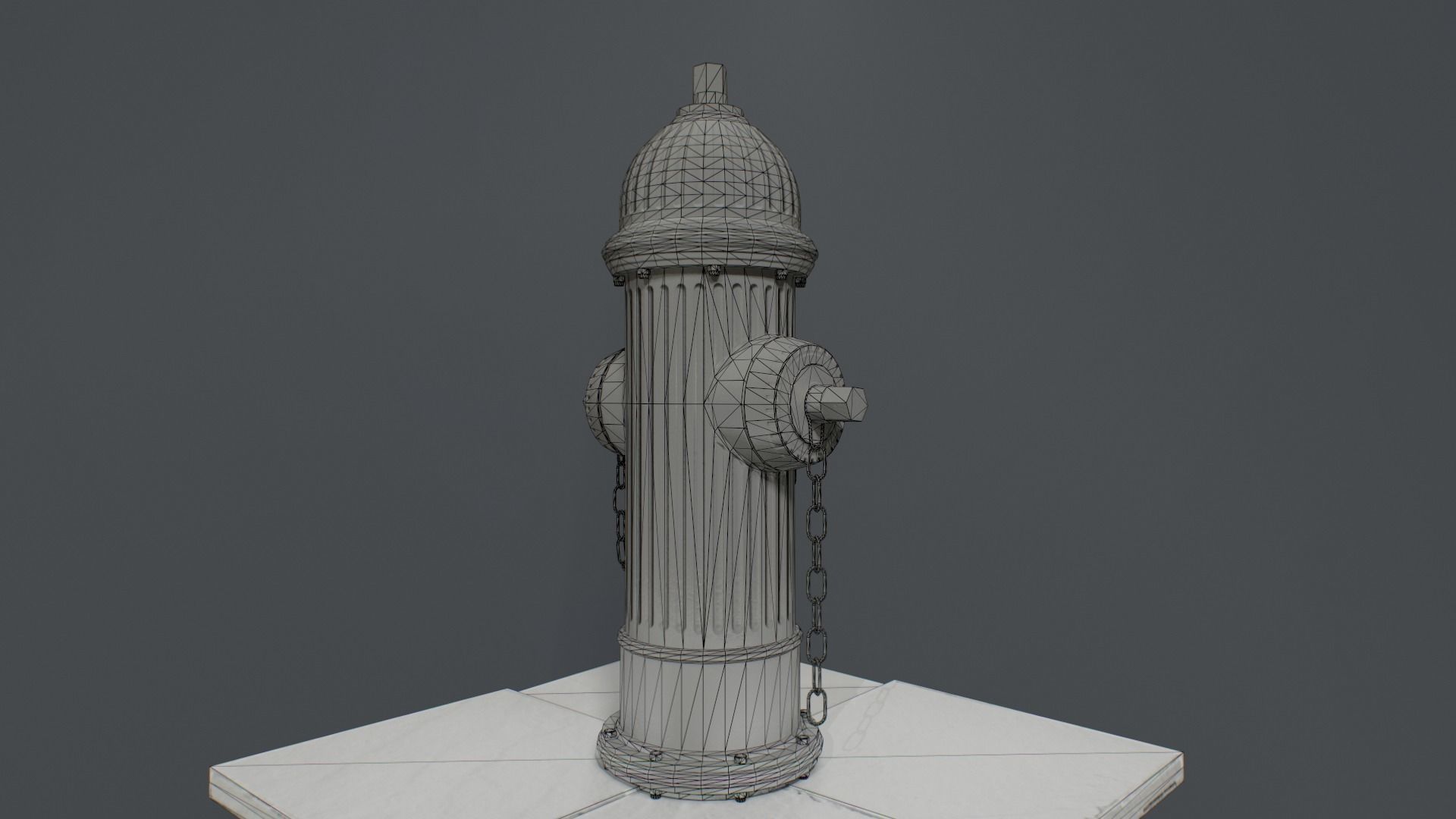 Fire Hydrant Low-poly 3D model_8