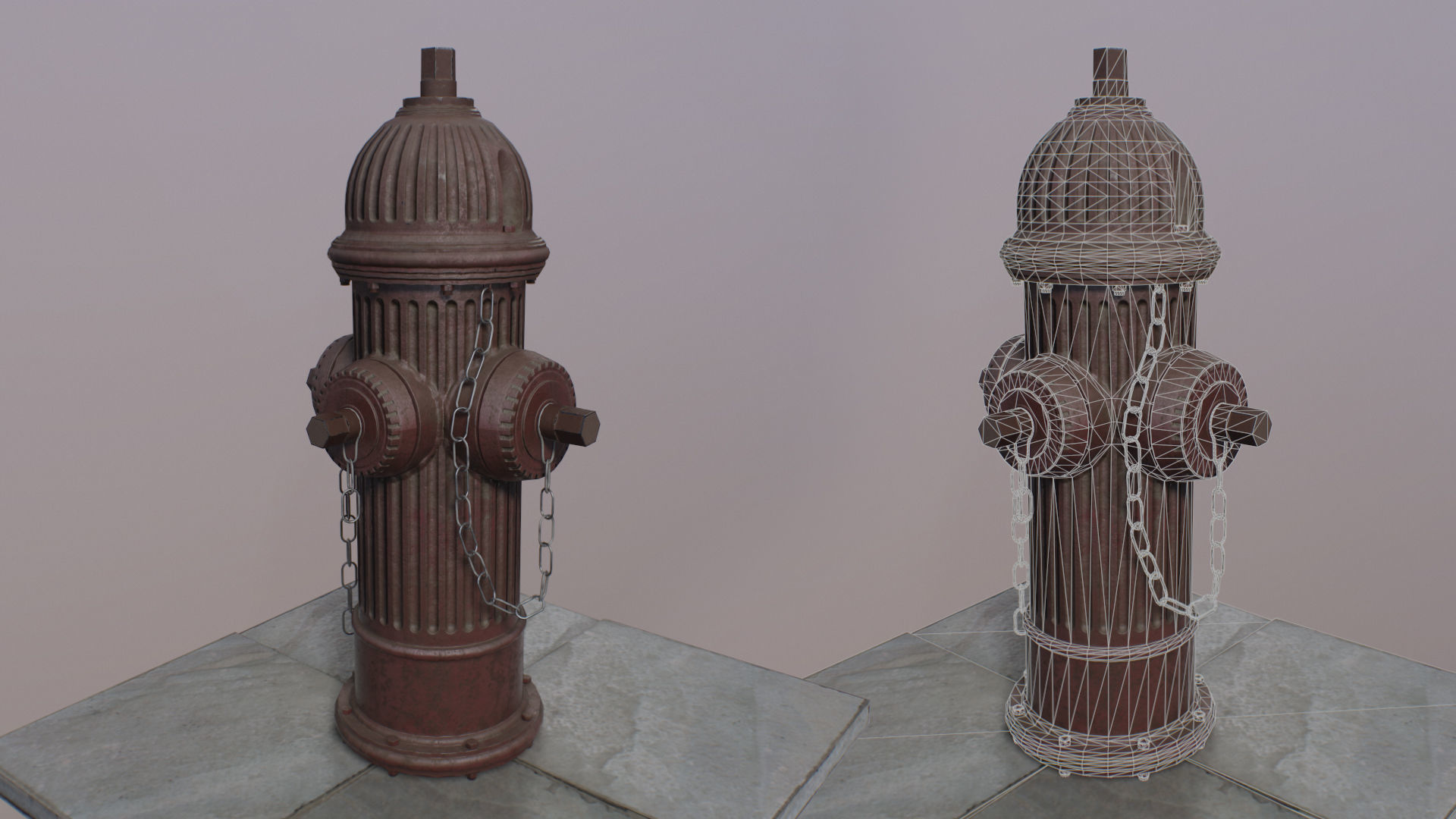 Fire Hydrant Low-poly 3D model_4