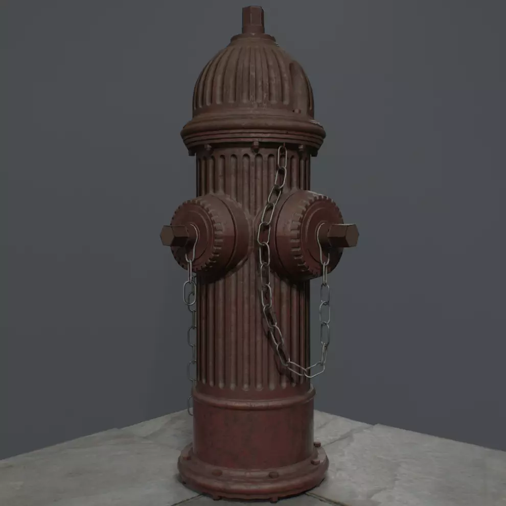 Fire Hydrant Low-poly 3D model_0