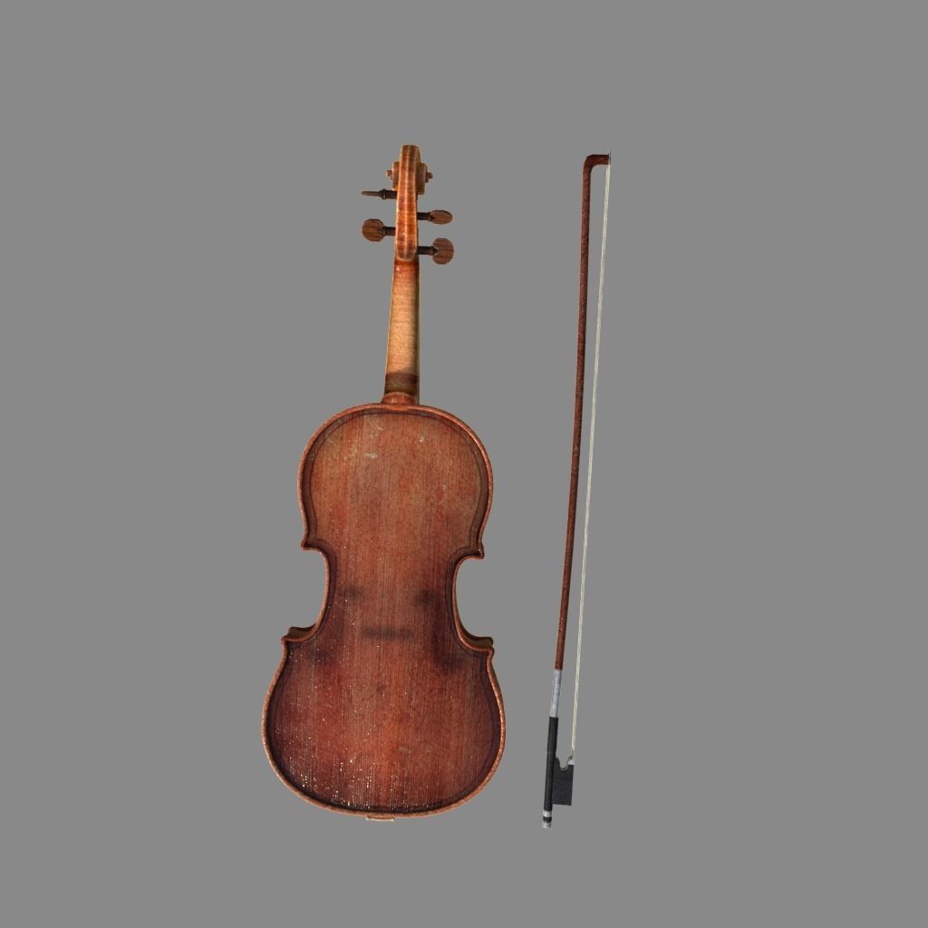 violin and bow 3D model_12