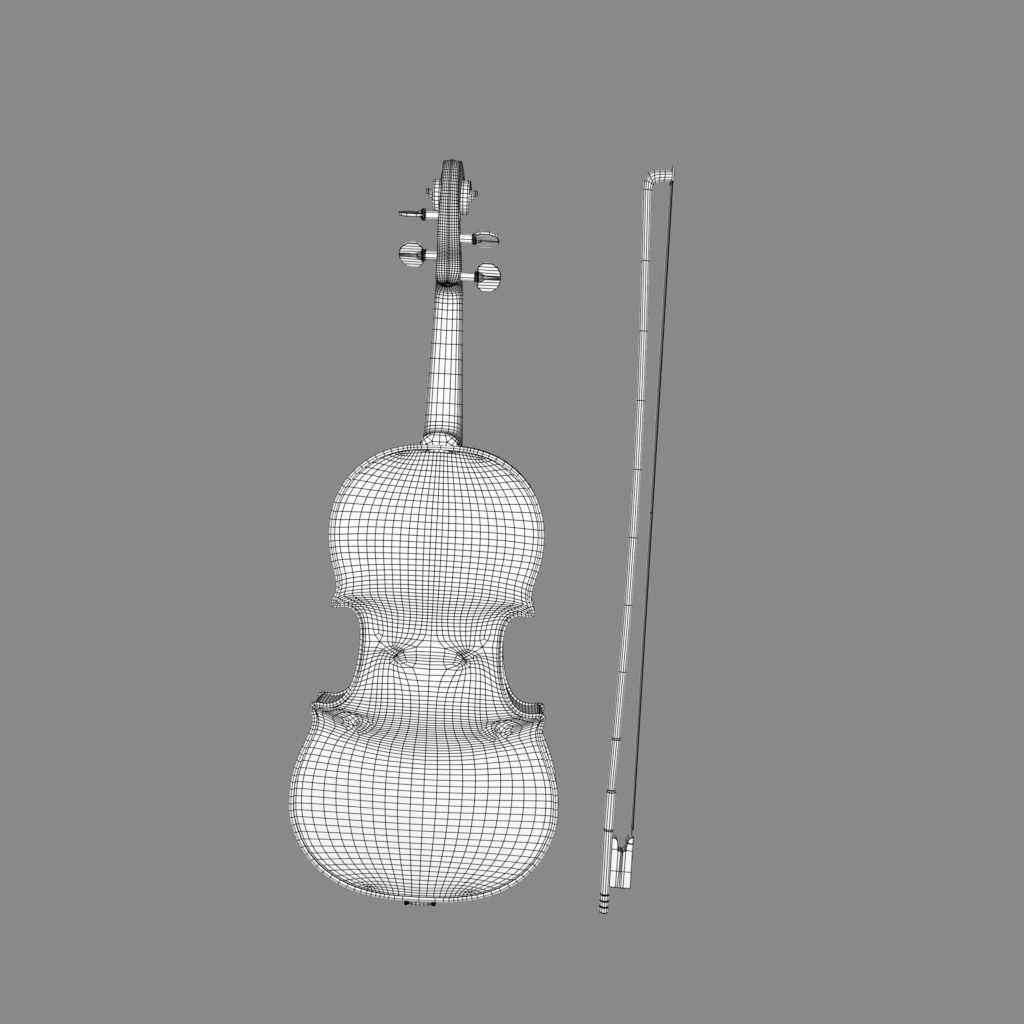 violin and bow 3D model_13