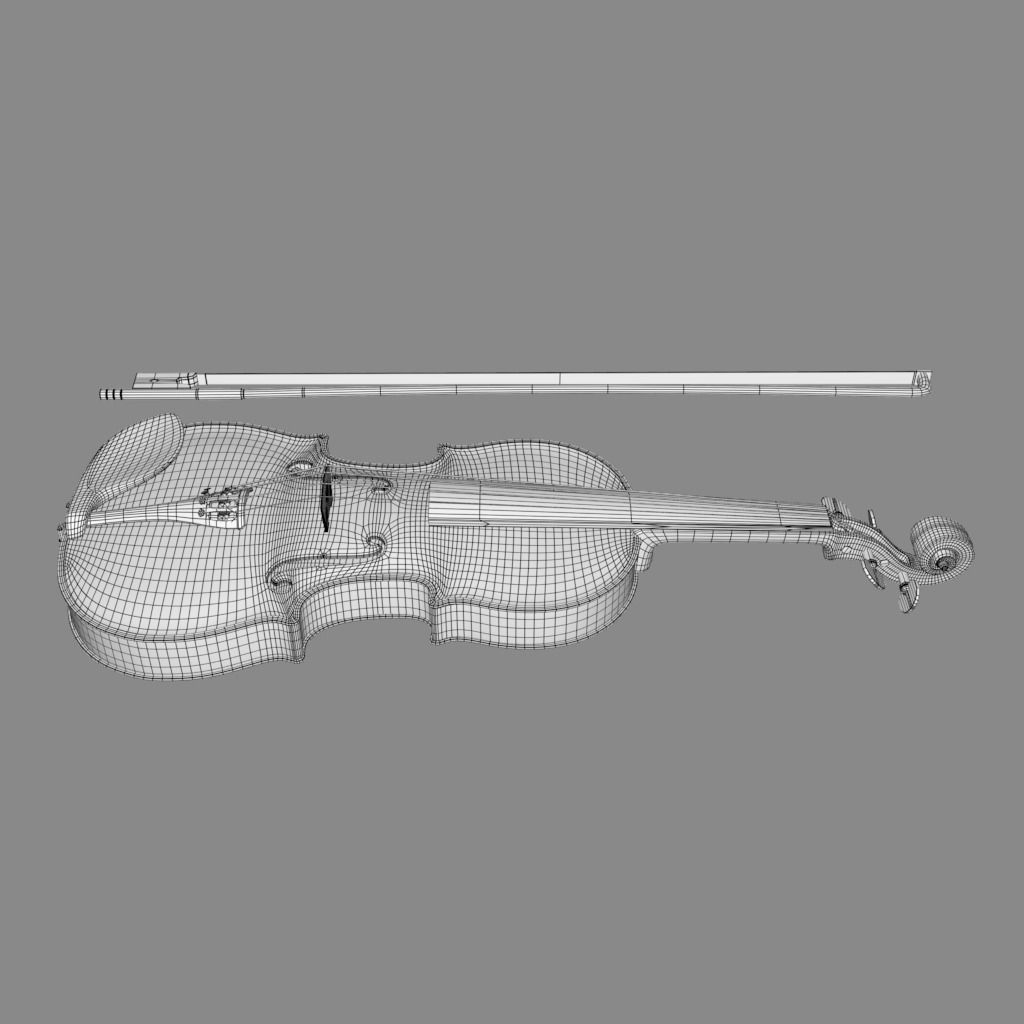 violin and bow 3D model_9