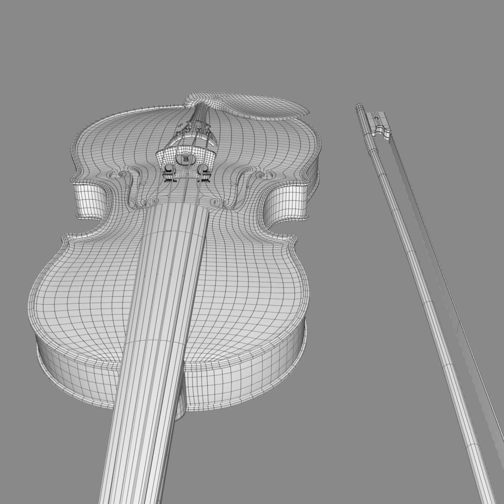 violin and bow 3D model_7