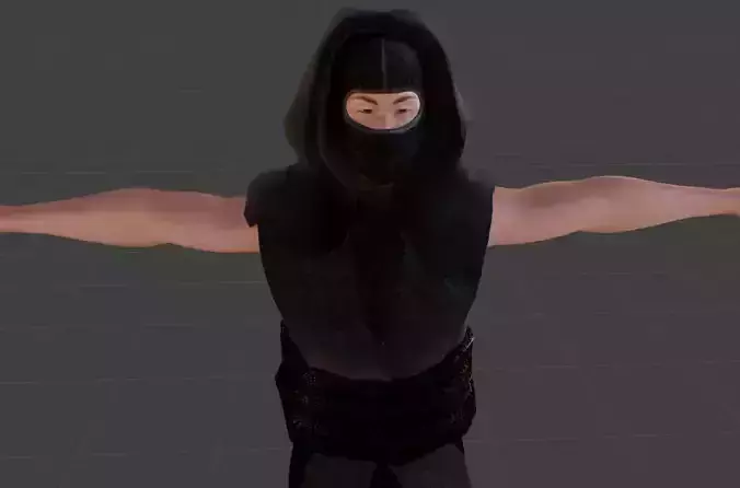 Shinobi Ninja 3D Model Low-poly 3D model