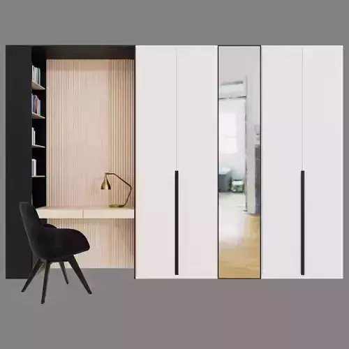 Wardrobe with Scoop chair by Tom Dixon 