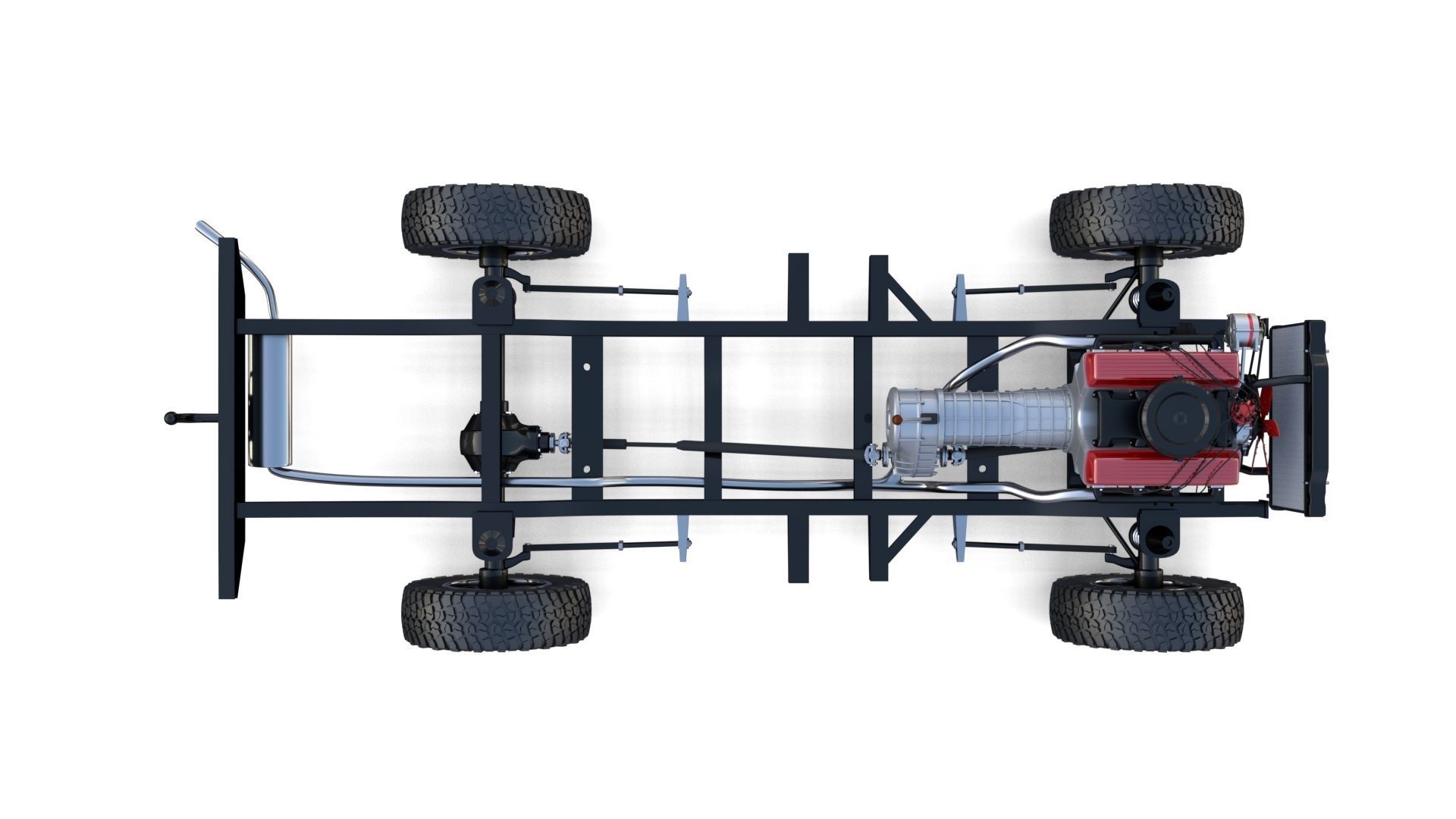 Range Rover Classic with chassis and interior v1 3D model_8