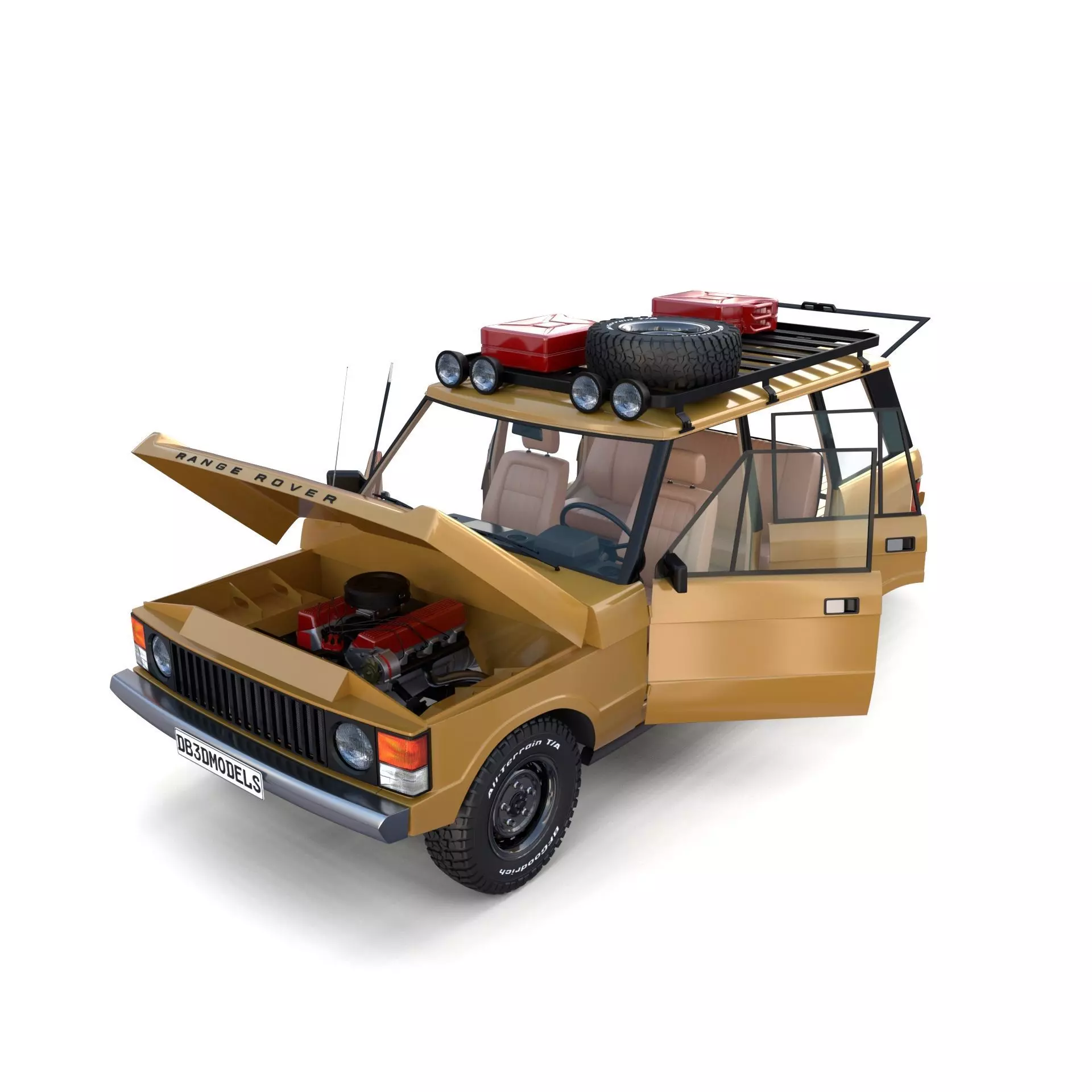 Range Rover Classic with chassis and interior v1 3D model_0