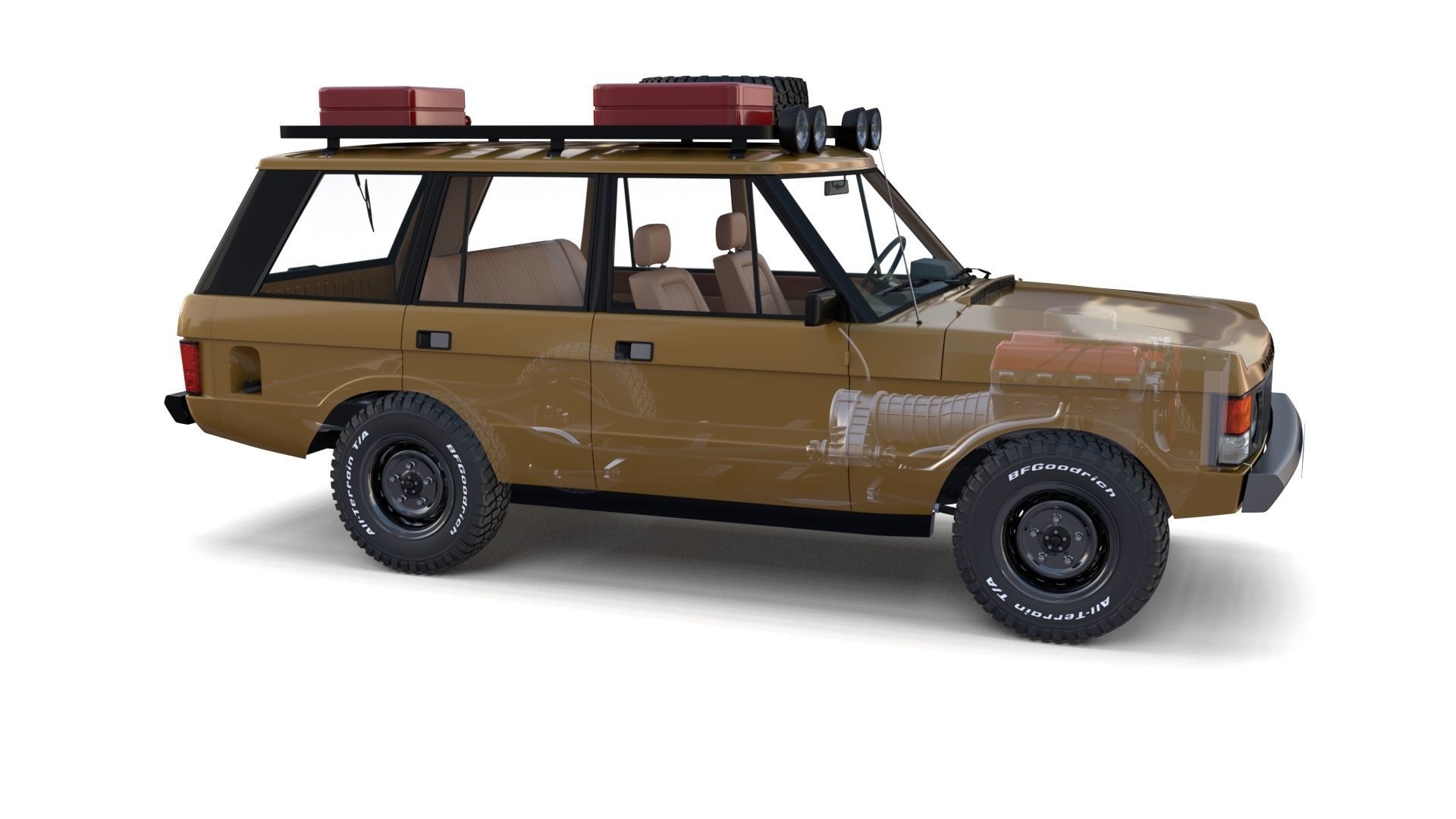 Range Rover Classic with chassis and interior v1 3D model_37