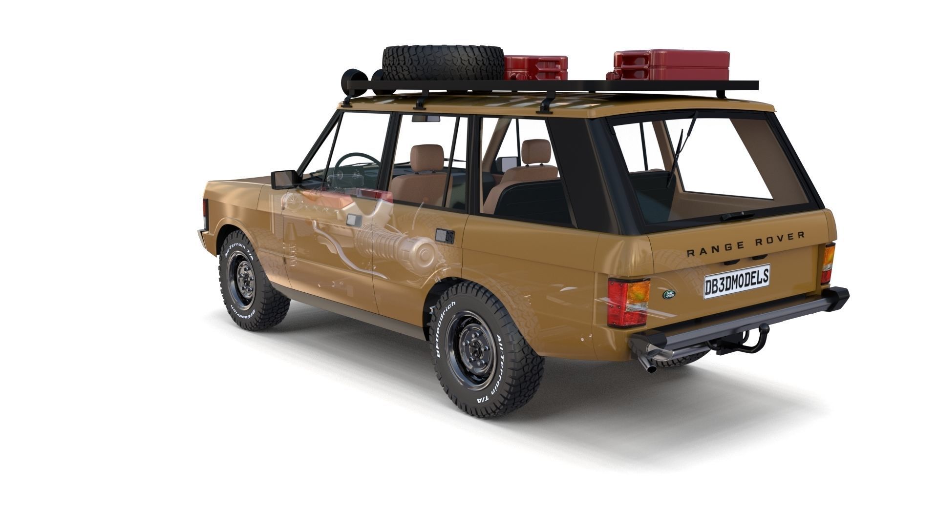 Range Rover Classic with chassis and interior v1 3D model_36