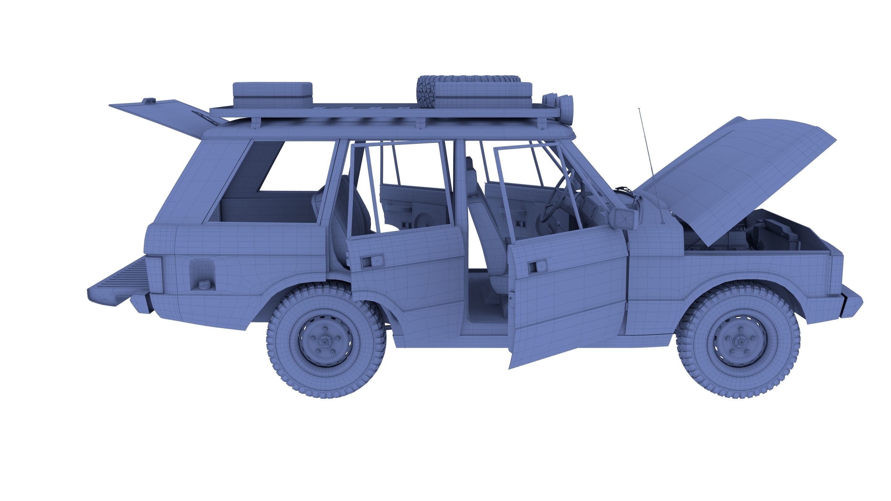 Range Rover Classic with chassis and interior v1 3D model_31
