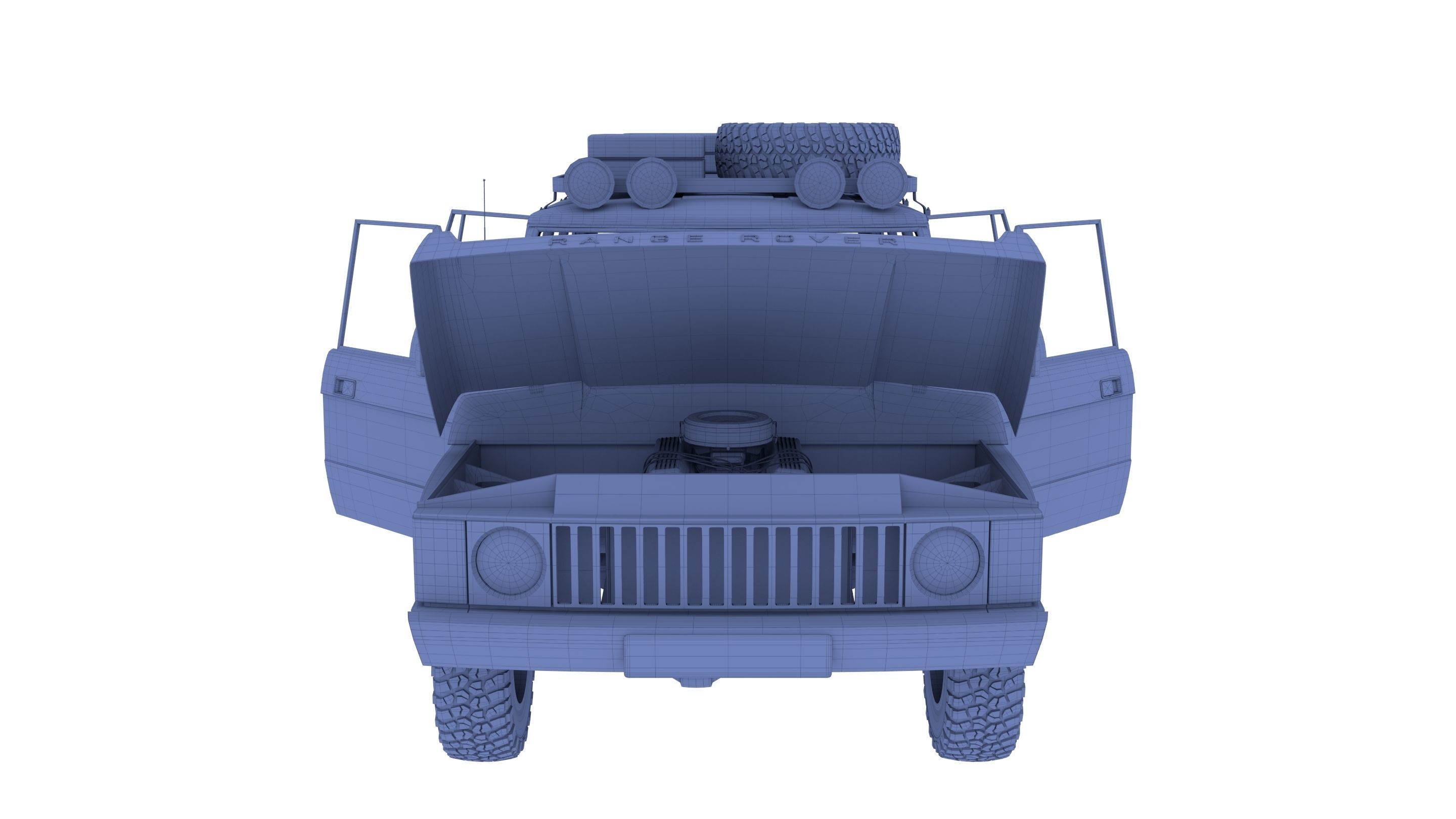 Range Rover Classic with chassis and interior v1 3D model_29