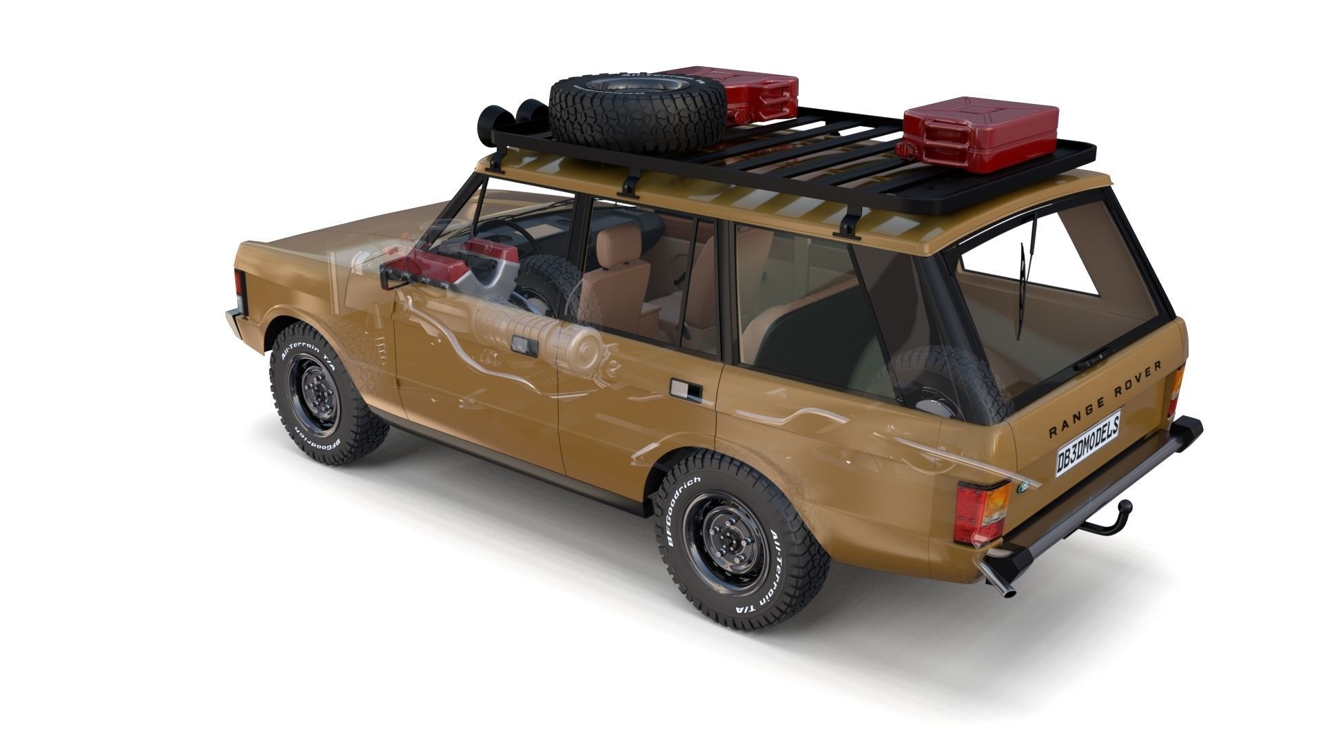 Range Rover Classic with chassis and interior v1 3D model_38