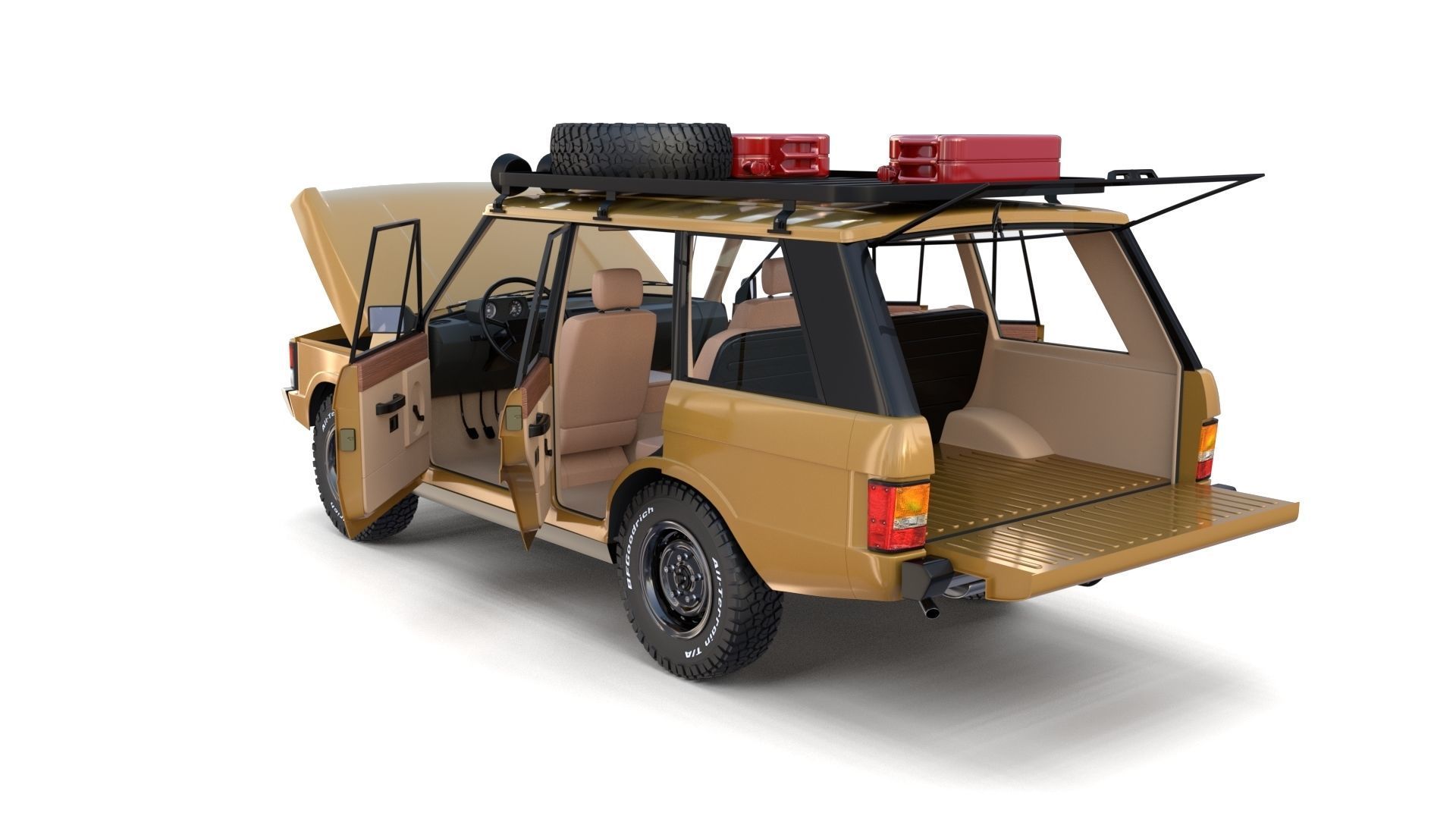 Range Rover Classic with chassis and interior v1 3D model_24
