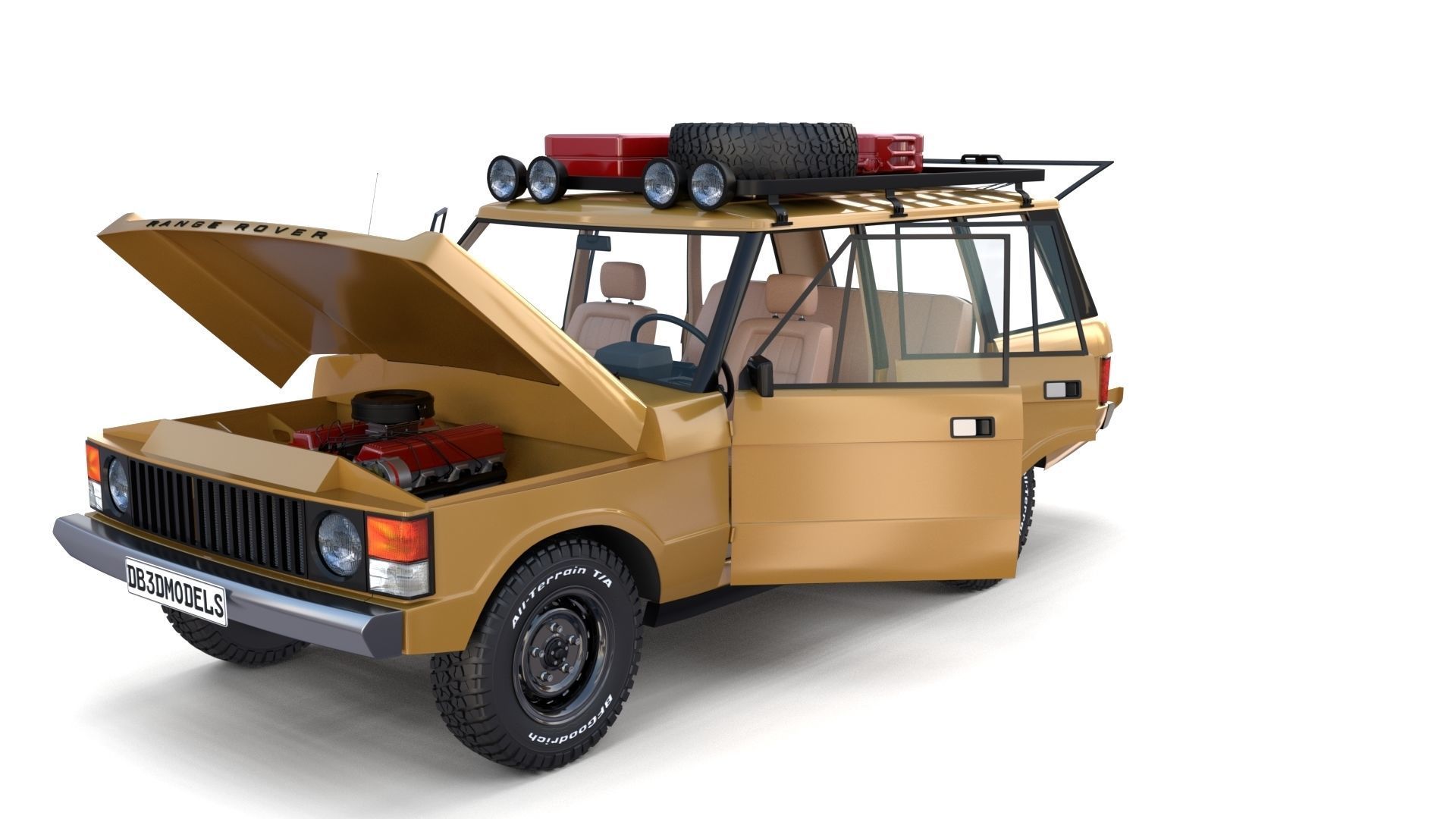 Range Rover Classic with chassis and interior v1 3D model_16