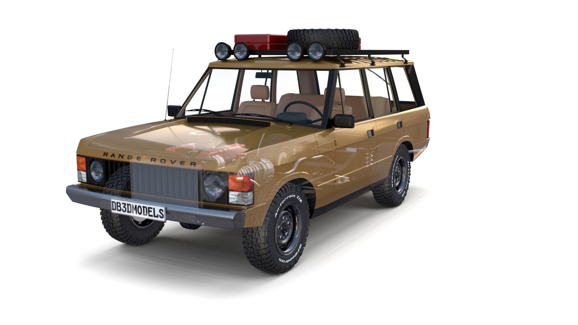 Range Rover Classic with chassis and interior v1 3D model_35