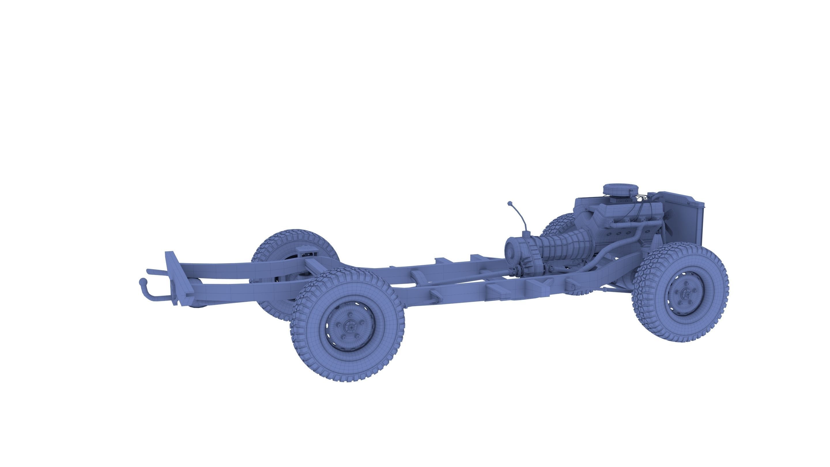 Range Rover Classic with chassis and interior v1 3D model_12