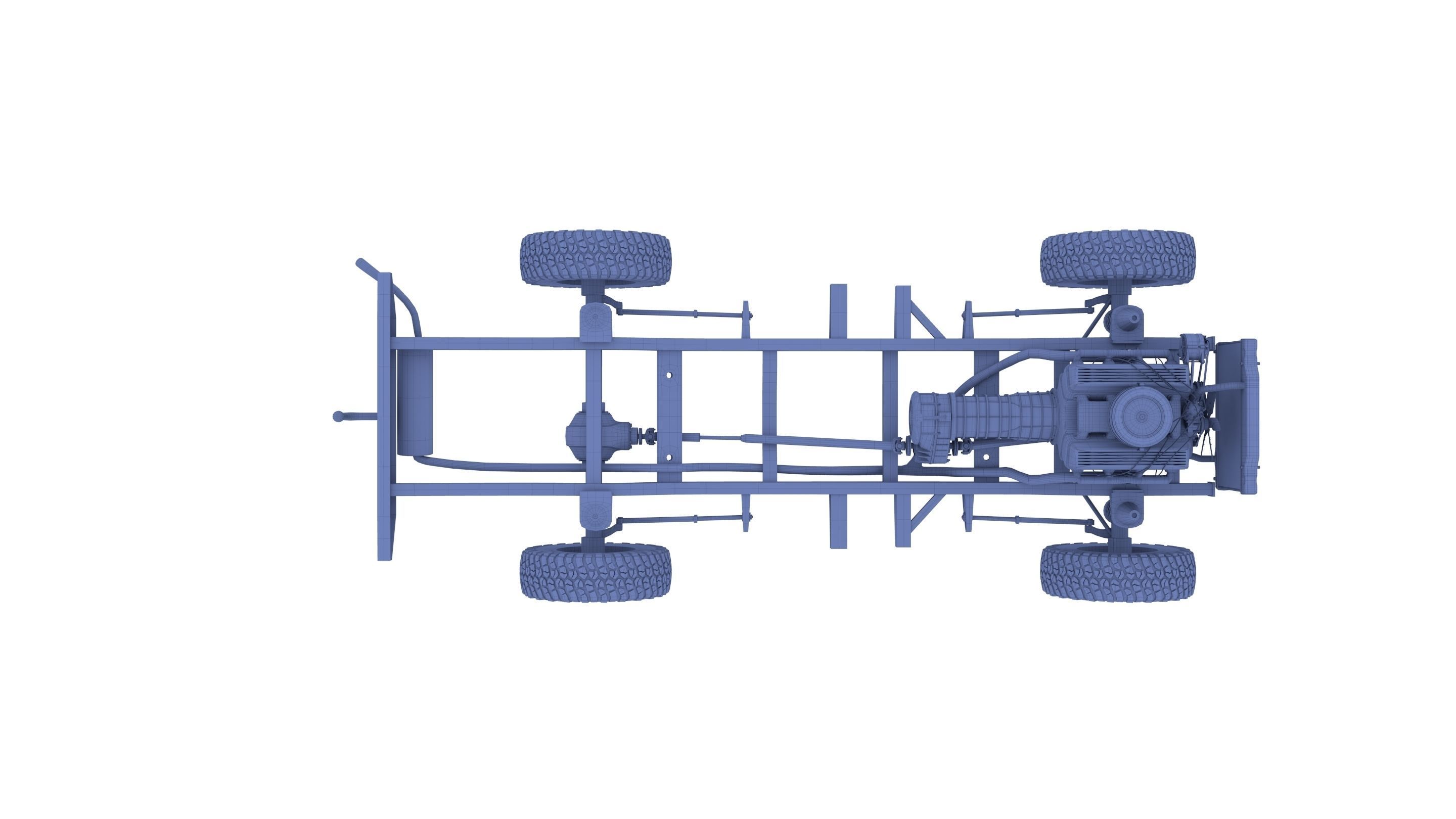 Range Rover Classic with chassis and interior v1 3D model_13