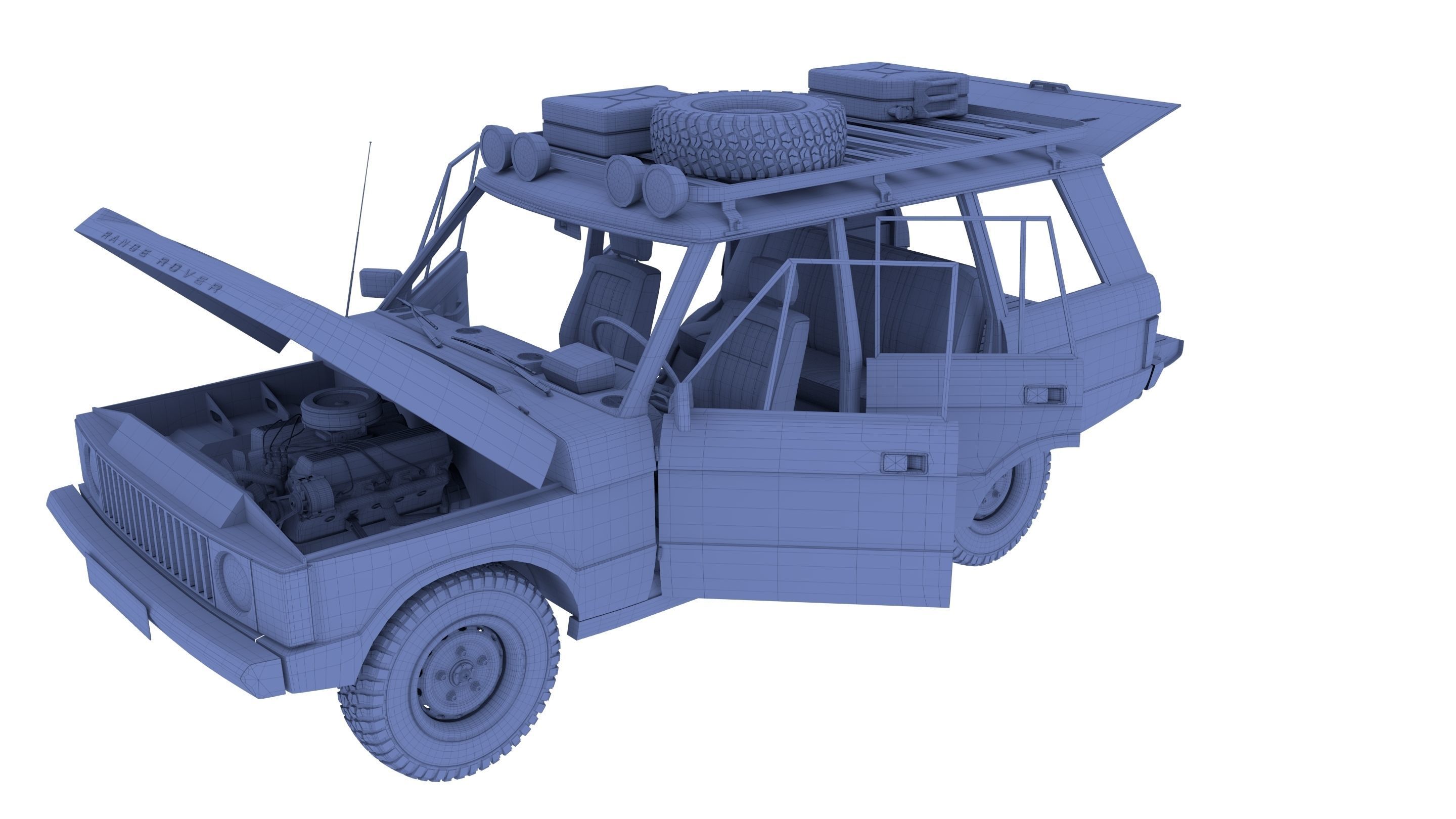 Range Rover Classic with chassis and interior v1 3D model_32