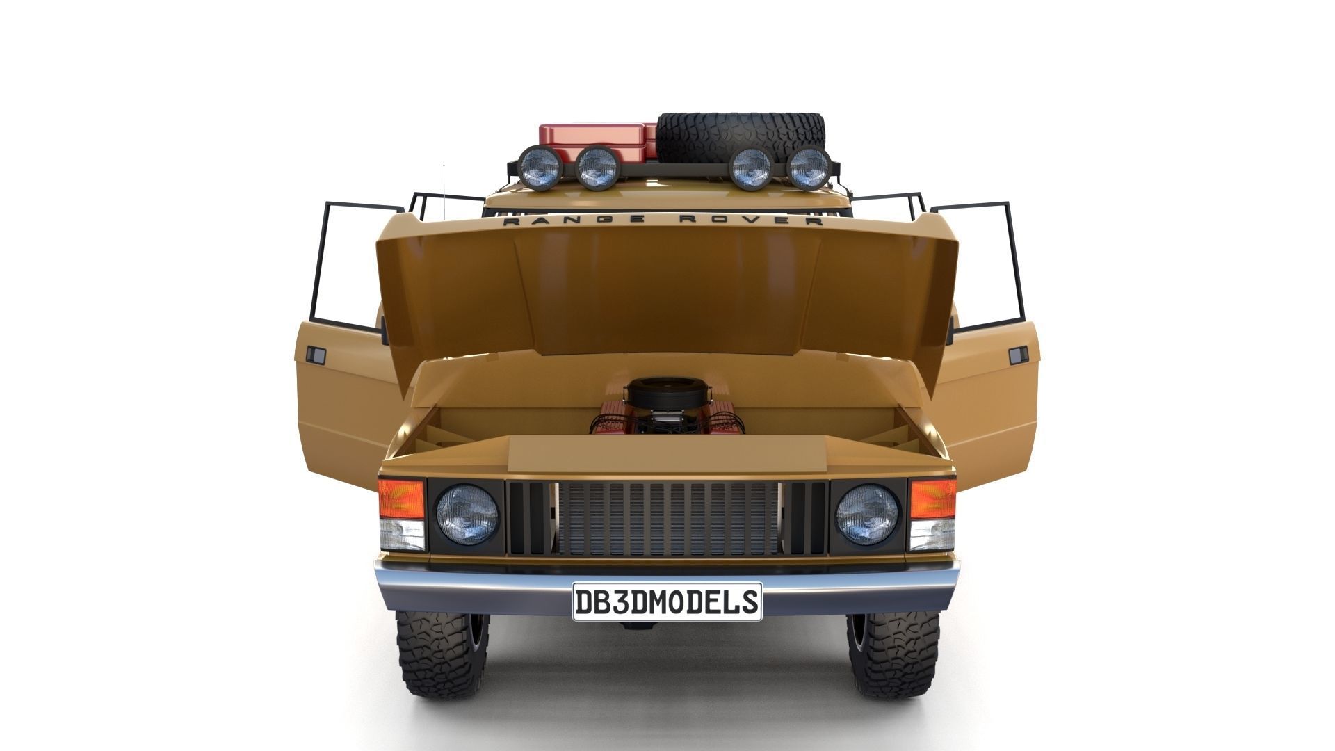 Range Rover Classic with chassis and interior v1 3D model_23