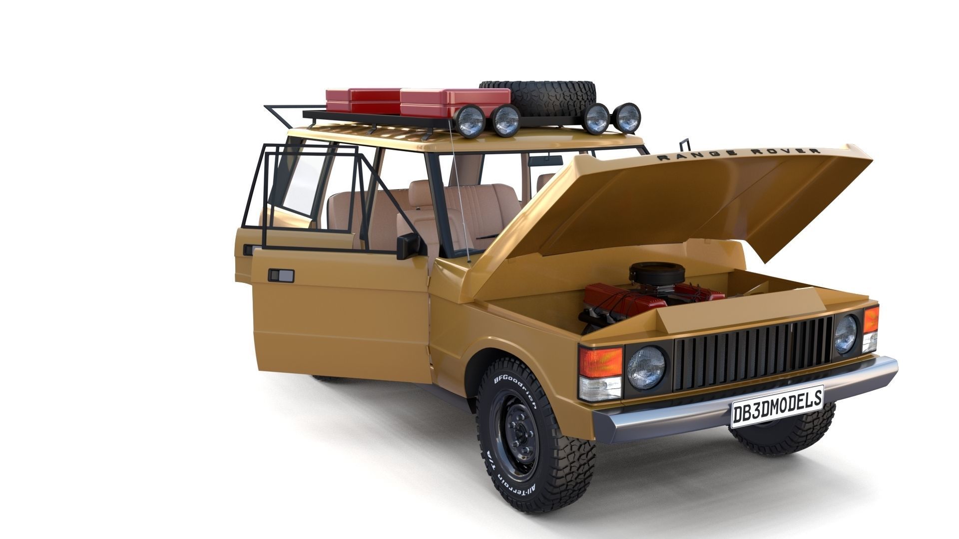 Range Rover Classic with chassis and interior v1 3D model_26