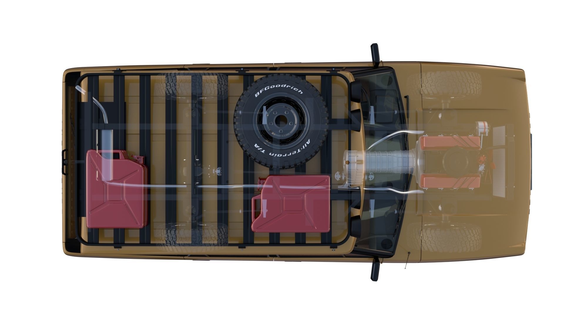 Range Rover Classic with chassis and interior v1 3D model_40