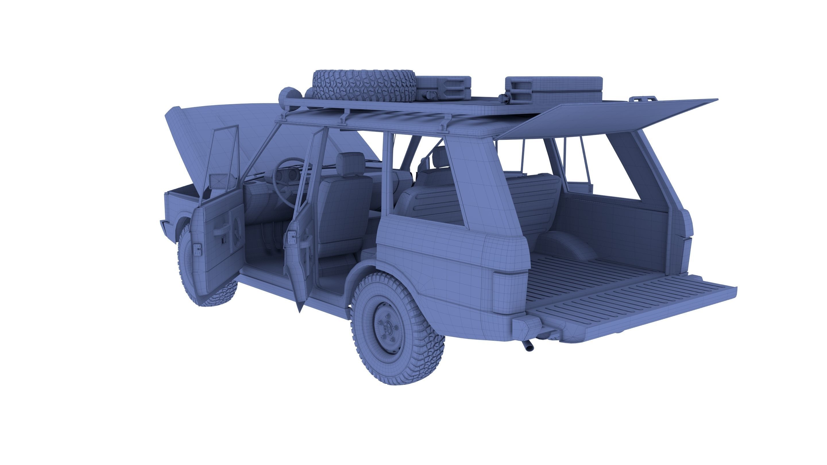 Range Rover Classic with chassis and interior v1 3D model_30