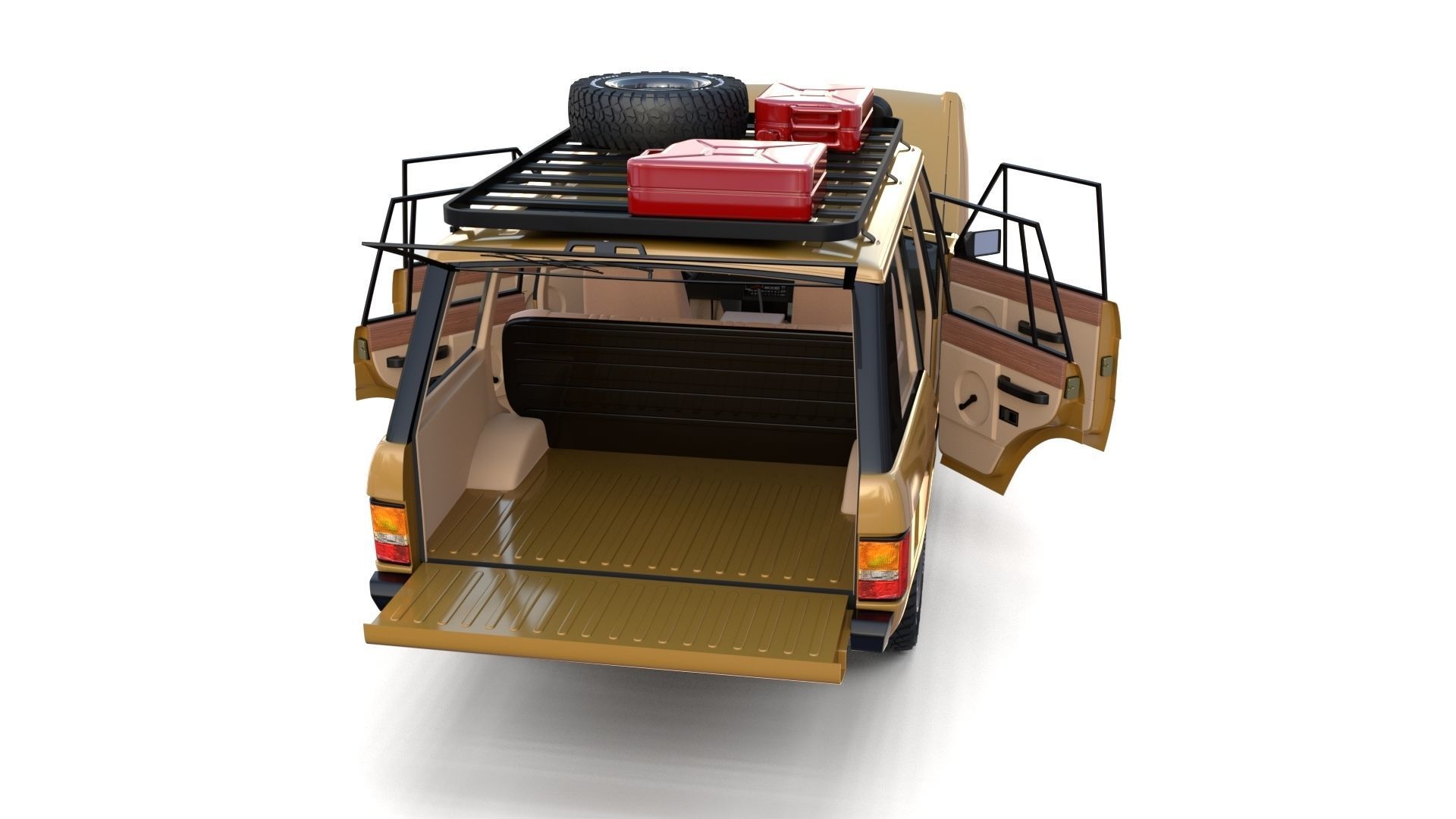 Range Rover Classic with chassis and interior v1 3D model_27