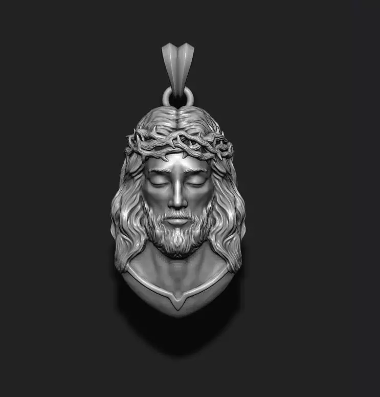 Jesus pendant v2 3D print model_0