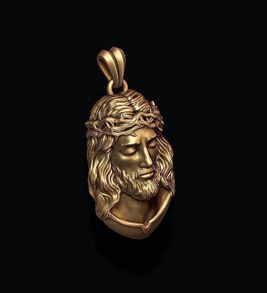 Jesus pendant v2 3D print model_3
