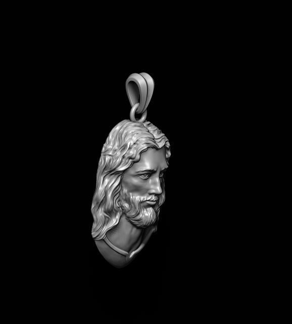 Jesus pendant v3 3D print model_6