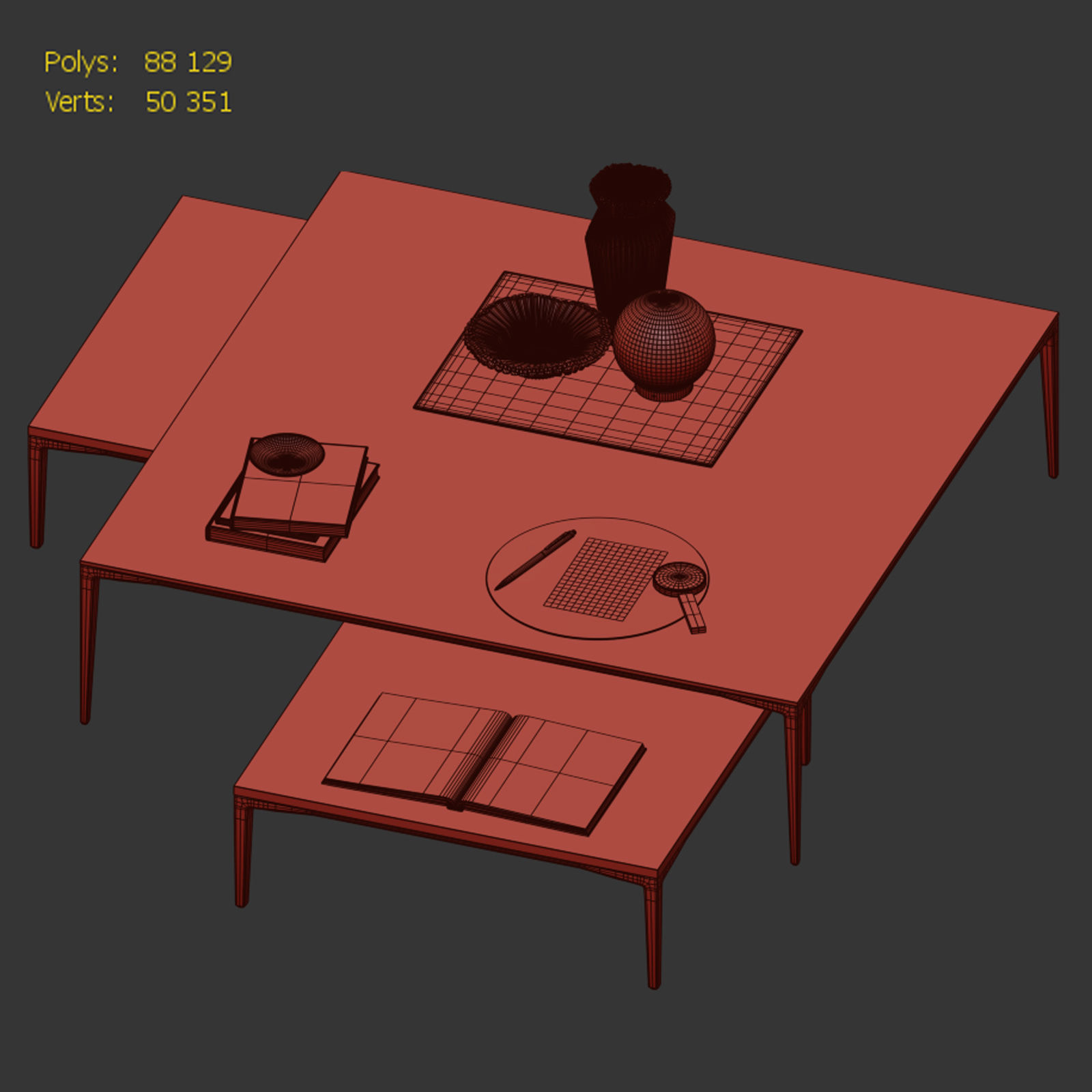 Coffee table Tray  3D model_5
