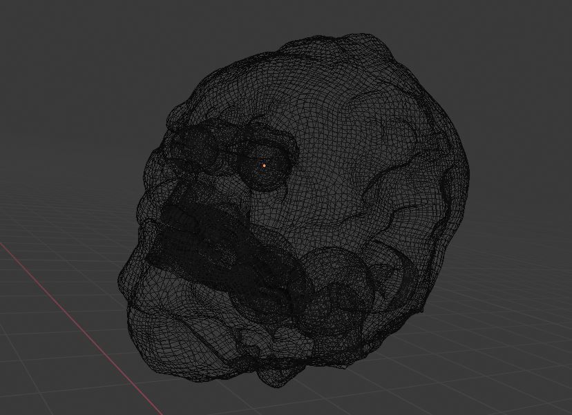 Double faced monster head Low-poly 3D model_4