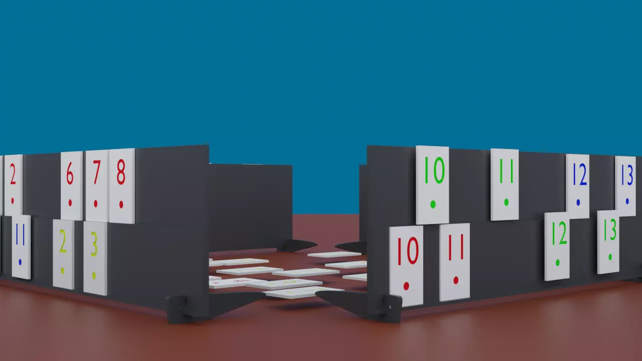 Remi game Low-poly 3D model_0