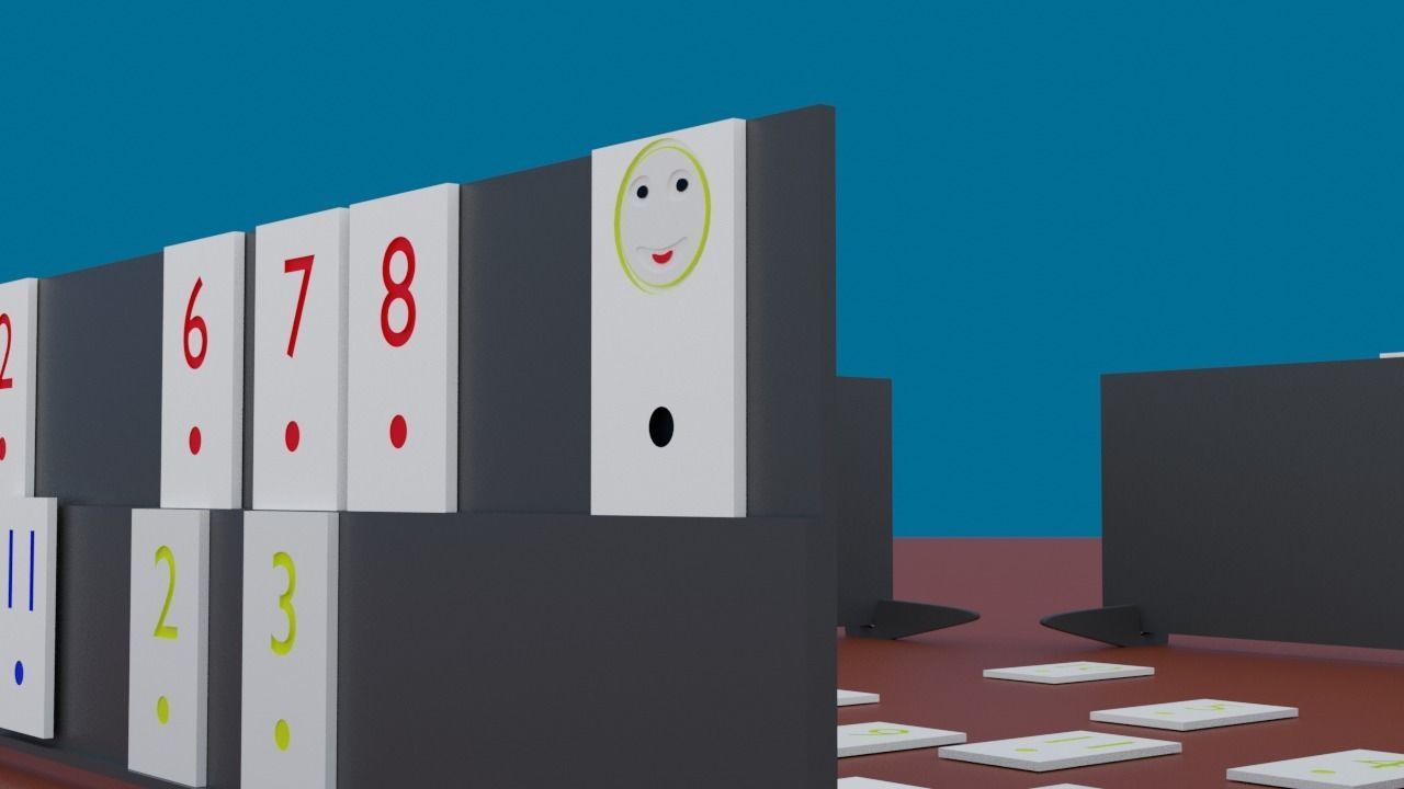 Remi game Low-poly 3D model_5